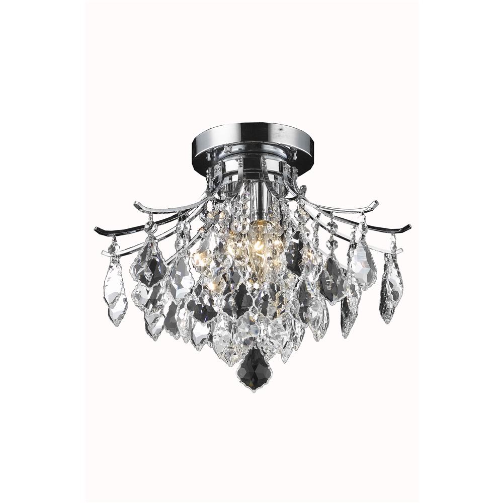 Living District by Elegant Lighting LD8100F16C Amelia Collection Flush Mount D16in H12in Lt:3 Chrome Finish